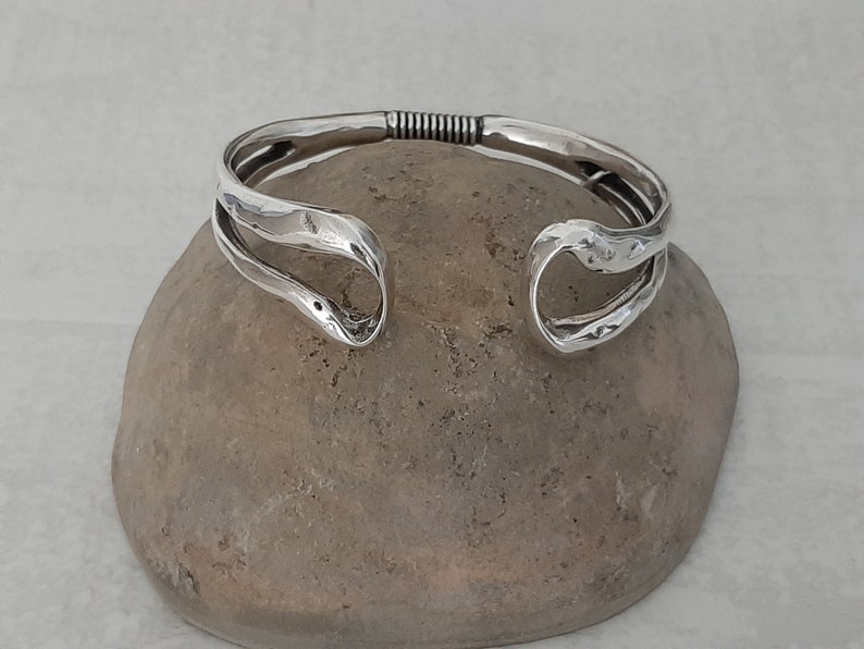 silver bracelet for women chunky balls 10mm round silver plated cuff bracelet silver bangle pewter silver plated 2 microns unique Cuff bracelet