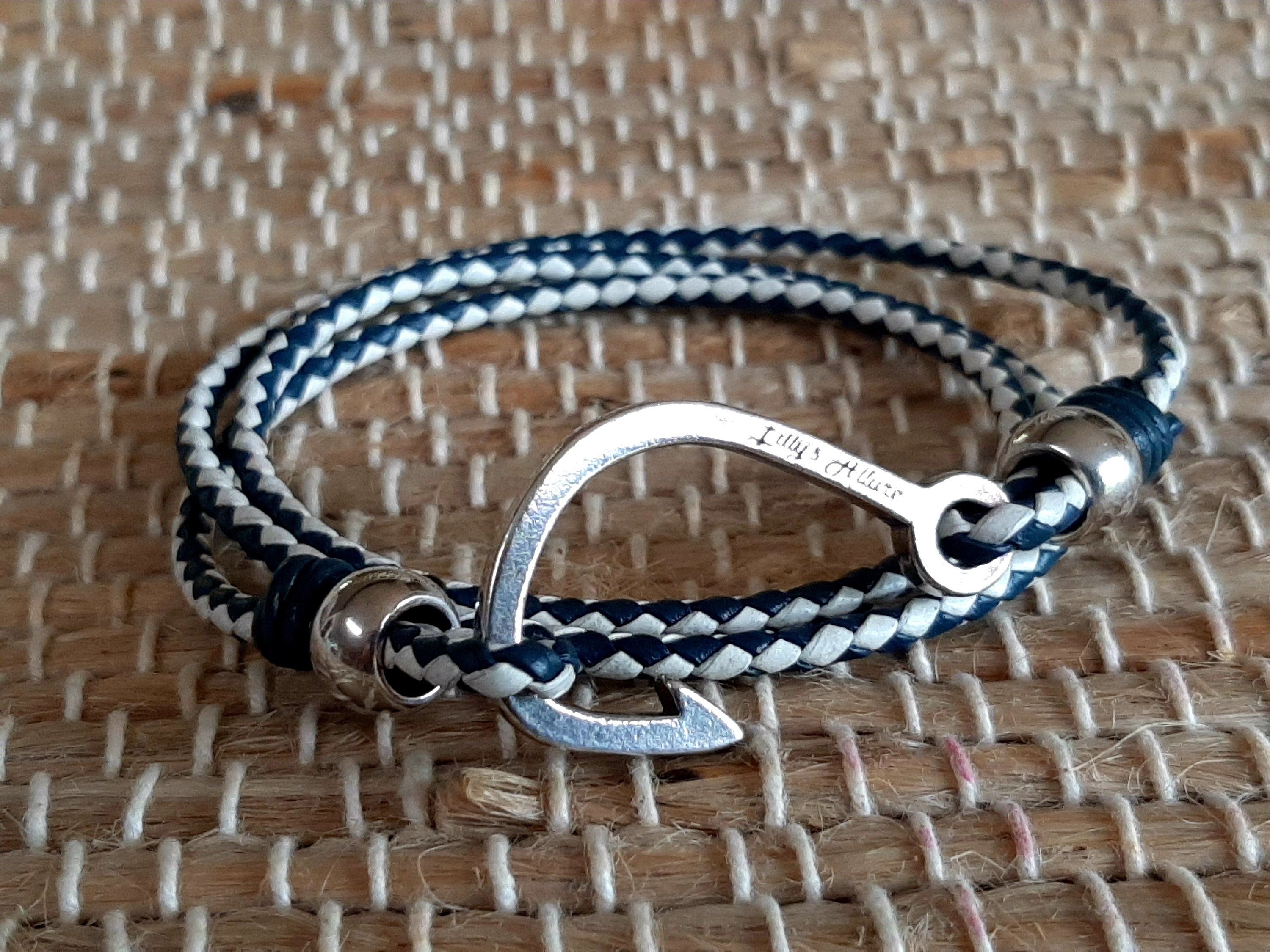 Bracelet for Men, Fish Hook Clasp, Fisherman Hook Bracelet