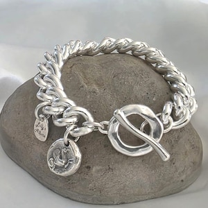 Sterling Silver Plated  Chain Pegasus Charm Stackable Modern Jewelry