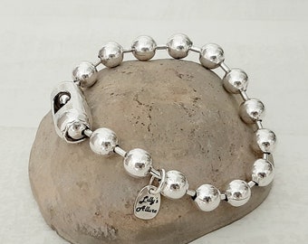 chunky silver bracelet ball bracelet for woman silver plated 10mm round high quality large balls bracelet  follow instructions for size