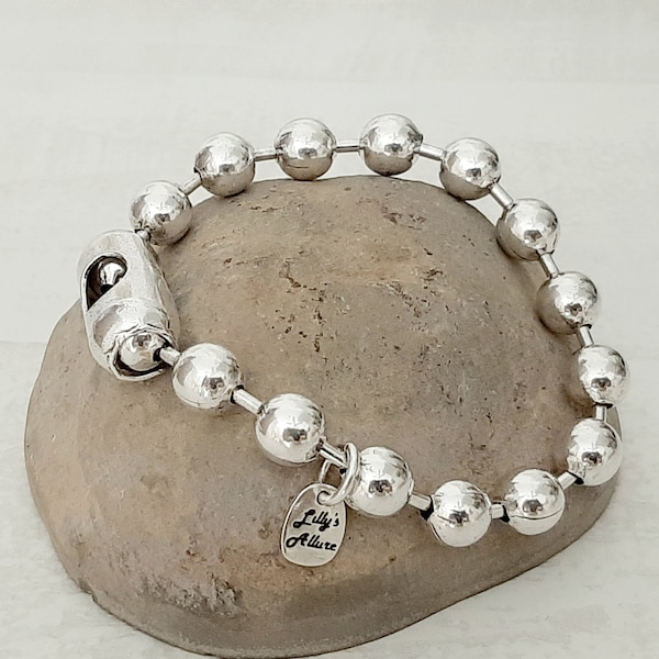 chunky silver bracelet ball bracelet for woman silver plated 10mm round high quality large balls bracelet  follow instructions for size