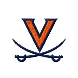 Orange V Crossed Sabres Embroidered Patch – College Sports Team Badge