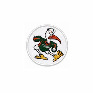Miami Hurricanes Ibis Mascot Embroidered Patch – Green Orange College Sports Badge