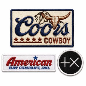 Cowboy Hat Company Embroidered Patch Set, Western Logo Patches