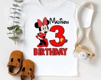 Minnie Mouse Birthday Shirt, Custom Birthday Girl Shirt, Minnie Birthday Tee, Personalized Birthday Shirt, Disney Birthday Shirt
