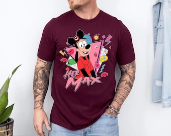 Camiseta para parejas de Max y Roxanne, camiseta retro de personajes Disney de los 90, camisetas para parejas Disney, regalo de San Valentín, camiseta a juego de Max y Roxanne para él.