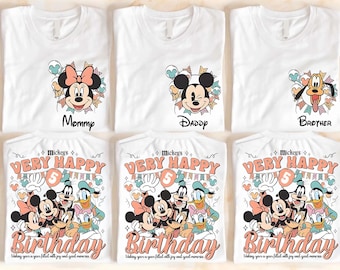Custom Mickey Birthday Shirt, Disney Family Vacation Tee, Personalized Disney Mommy Daddy Brother Sister Group Shirts, Matching Birthday Tee