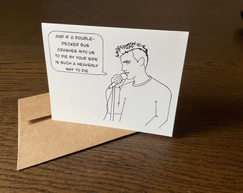 Lyrics greeting card- The Smiths  “There is a light that never goes out” - Love card Anniversary card Valentine’s Day card