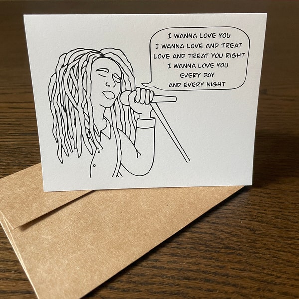 Lyrics greeting card- Bob Marley  “Is This Love ” - Love card Anniversary card Valentine’s Day card