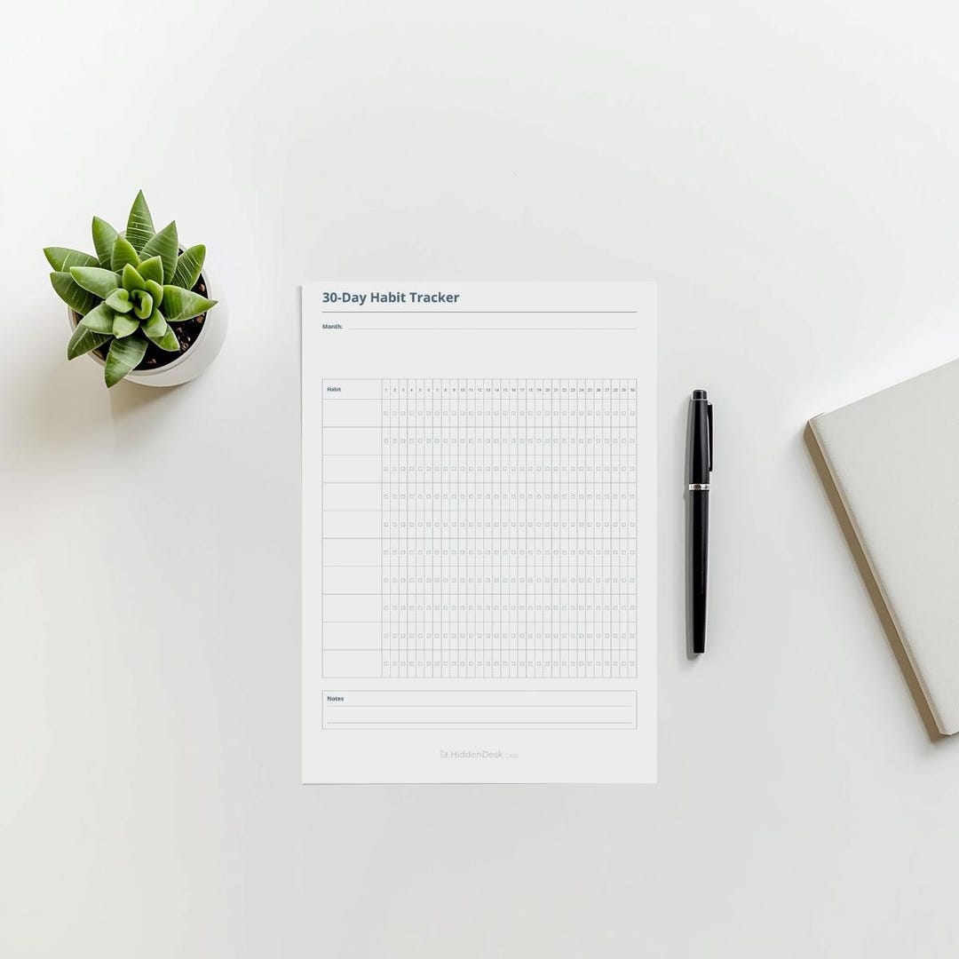 30‑day Habit Tracker Printable | Undated A4 PDF - Etsy