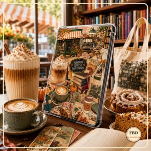Pumpkin Spice Kindle Insert, Plot Twists Bookish Collage, Fall Coffee Shop Ereader Insert, Printable Clear Case Insert, 5 Sizes