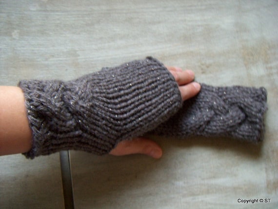 gift for her fingerless gloves womens accessories mittens Black and white pattern arm warmers wrist warmers
