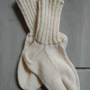 Wool socks Womens girls teens boot socks basic wear home relax socks Hand knitted Durable Cosy Warm Christmas gift idea Handmade in Finland
