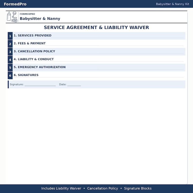 Editable Nanny and Babysitter Forms Bundle | Childcare Client Intake ...