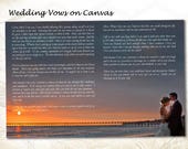 Personalized wedding vows on wall art canvas