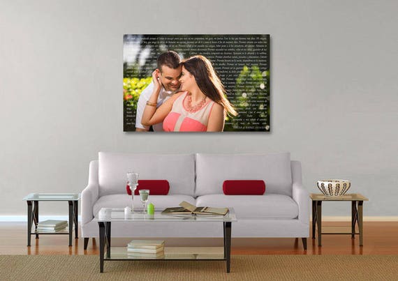 24x36 Personalized Wall Art Canvas Wedding Vows 