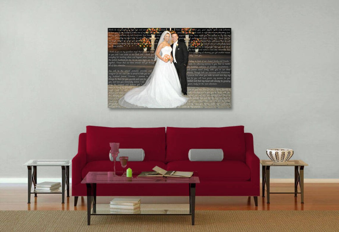 Personalized Wedding Photo on Wall Art Canvas Etsy