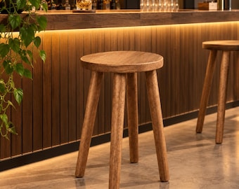 Three Legged-Stool Walnut Finish