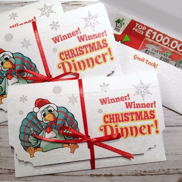 4pcs Christmas Lottery Ticket Wallets / Scratchcard Gift Card / Lotto Ticket Holders / Christmas Party Favours / Alternative Gift Idea