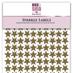 Mini Star Sparkle Labels Christmas Craft Cardmaking Stickers Scrapbooking Reward Chart Non-Shed Glitter Vinyl 12mm x 12mm (180pcs)