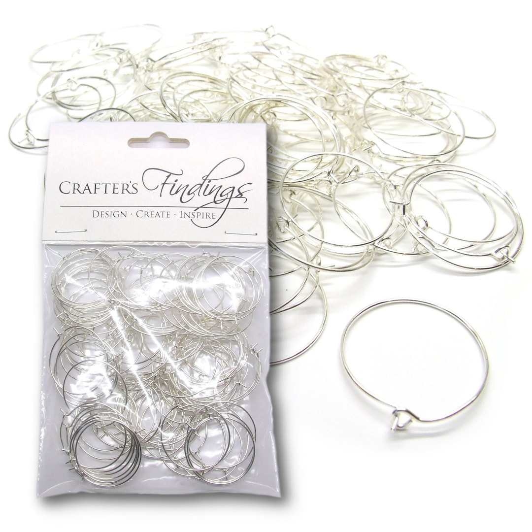 DIY Wine Glass Charm Rings Earring Loops Craft Findings Components 25mm Etsy