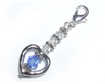Ramo hecho a mano con corazón abierto o dije de liga 'Algo azul'