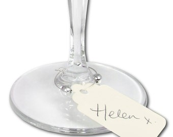 Juego de 10 copas de vino Etiqueta de tallo de boda Tarjetas de nombre de lugar Decoraciones de mesa - ¡Varios colores disponibles!