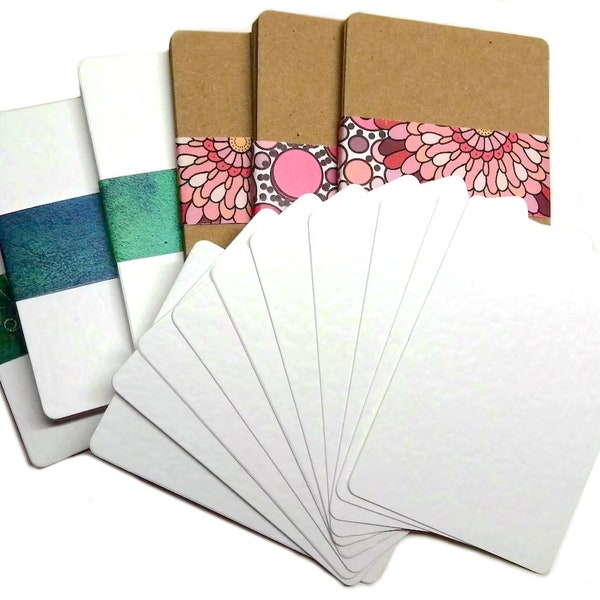 25 ACEO / ATC Blank Art Mini Artist Trading Cards Plain with Rounded Corners 2.5"x3.5" - Various Colours - Flat Rate P&P For Any Quantity