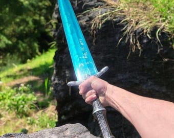 Mondlicht Zweihänder Metall Replik, Handbemalte leuchtende Cosplay Requisite
