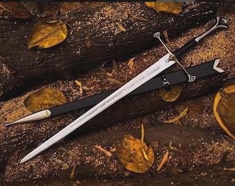 Espada réplica del rey Aragorn con vaina: Espada de cosplay hecha a mano en acero inoxidable