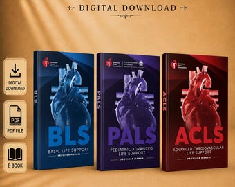ACLS+PALS BLS Provider Manual 2025 pdf Bundle | Aha Life Support Study Guide