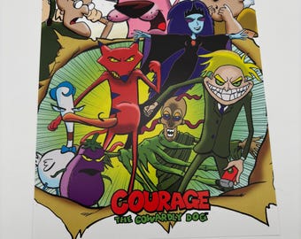 Courage the Cowardly Dog print signed by Courage artist Jeff Brennan