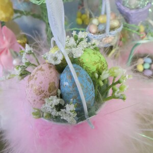1 Easter Ornament, Easter Decor Basket, Feather Tree Ornament, Favor ...