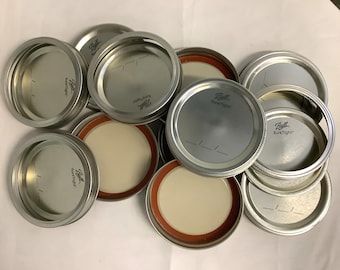 12 Sets of Mason Jar WIDE Mouth Seals/Rings, Ball Sure Tight, Canning Lids, FREE SHIPPING