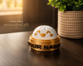 Personalized Dumpling Clicker Fidget Toy | Custom Name, PLA Desk Companion,Random Bonus Gift Included