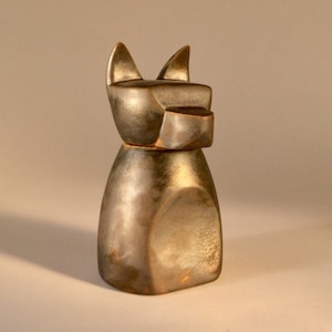 Small Anubis Dog Urn-  Rhodium DISCOUNTED