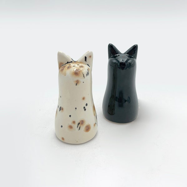 Shio Kosho Salt and Pepper Shakers - Gloss Black and Calico