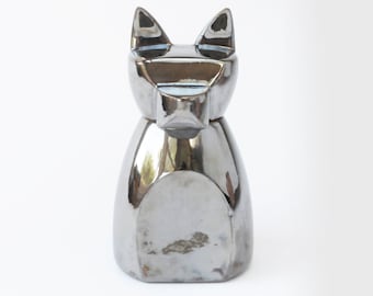 Small Anubis Dog Urn- Chrome