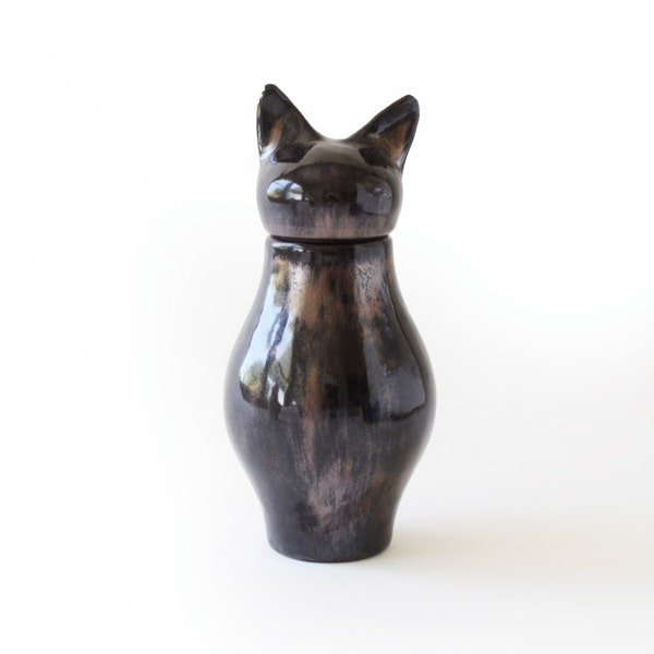 Basst Cat Urn- Black Copper