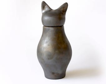 Basst Cat Urn - Rhodium