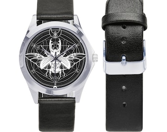 Occult Bug WATCH - Pagan, Witchcraft, Witch, Magic, Wicca, Black, Dark, Insect, Bee, Clock, Hours, Goth, Punk, Divination, Beetle, Egypt