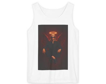 Camiseta sin mangas con retrato de Michael Angel / Camiseta sin mangas con estampado de figura aureolada