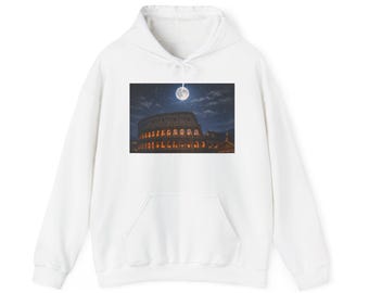Moonlit Colosseum Hoodie | Roman Landmark Night Scene
