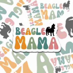 Beagle Mama Sticker- beagle dog sticker for water bottle, waterproof sticker for laptop, dog mom gift, beagle sticker, beagle owner gift
