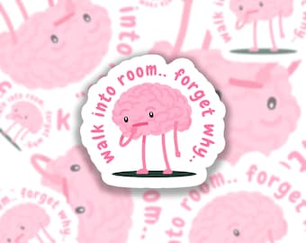 Funny ADHD Brain Sticker: Neurodivergent Gift, Laptop Decal