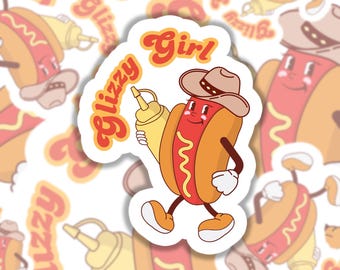 Hotdog sticker, Hot Dog Sticker for water bottle, waterproof phone sticker for friend, best friend gift, glizzy sticker, funny sticker