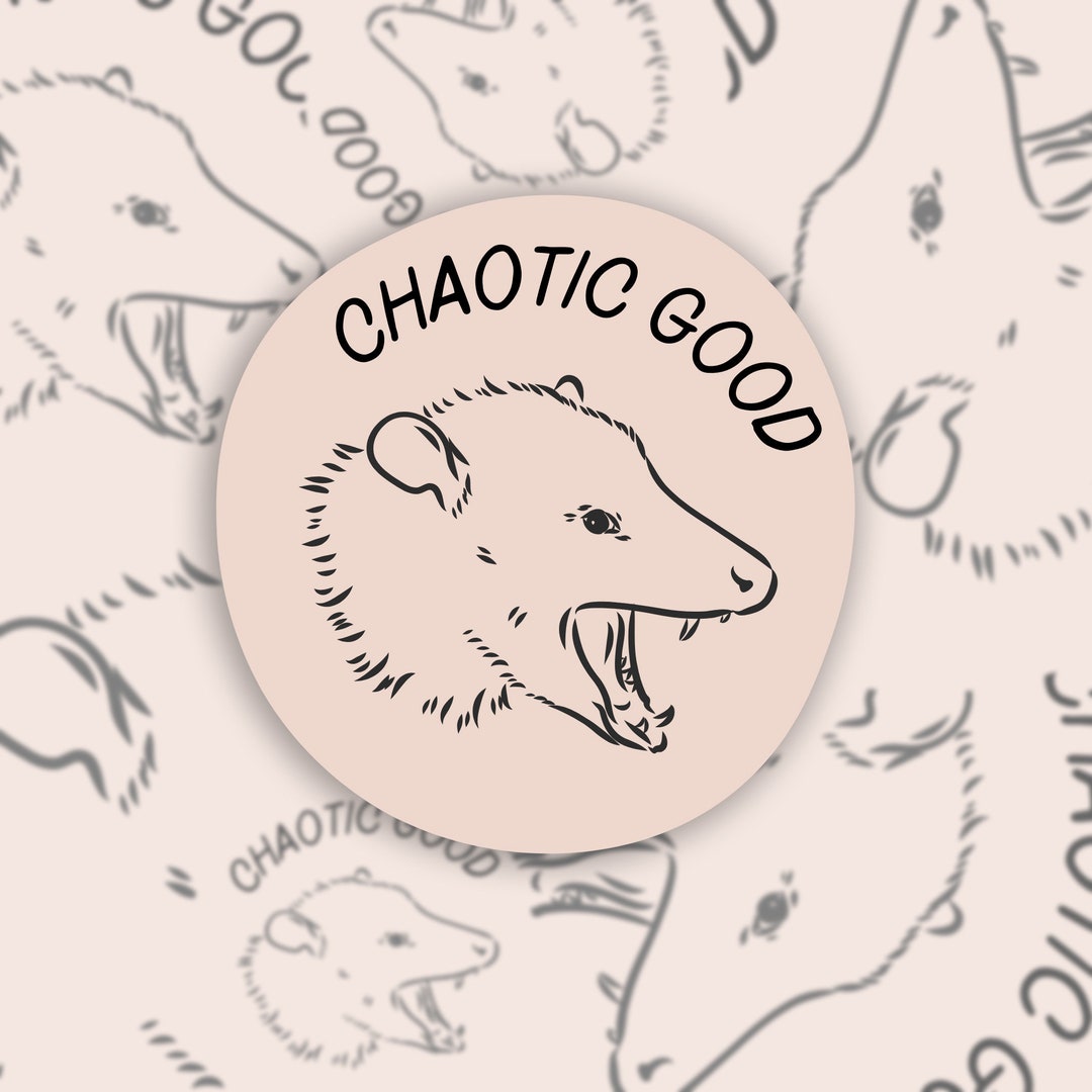 Chaotic Good Opossum Sticker: Waterproof Laptop Decal - Etsy