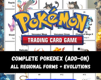 National Pokédex Regional Forms & Evolutions Binder Pages | Printable Variant Tracker | Alola Galar Hisui Paldea Placeholder Set