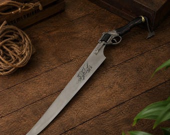 Gunblade Sword With Sheath, Functional Squall Gunblade Revolver Sword Replica