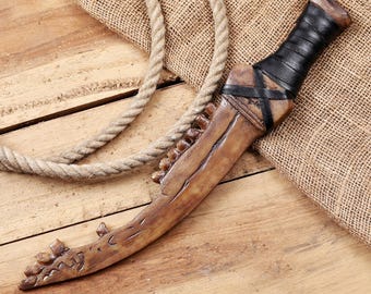 Screen Accurate Supernatural First Blade - REAL LEATHER- Cain's Knife - Dean Winchester Cosplay